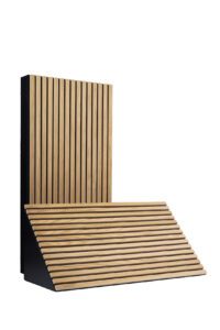 GIK Acoustics announces the latest addition to the SlatFusor line of premium wood slat absorbers/diffusers. The SlatFusor CT: A powerful wood slat corner bass trap
